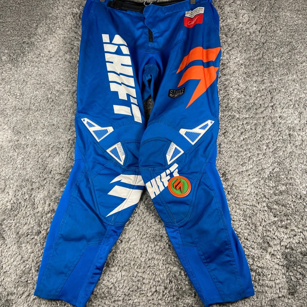 Shift Racing Strike Motocross Pants Mens 34 Blue Orange Race Ride Spec MX Gear